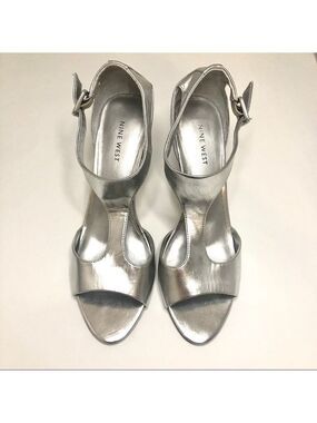 NINE West silver sandals